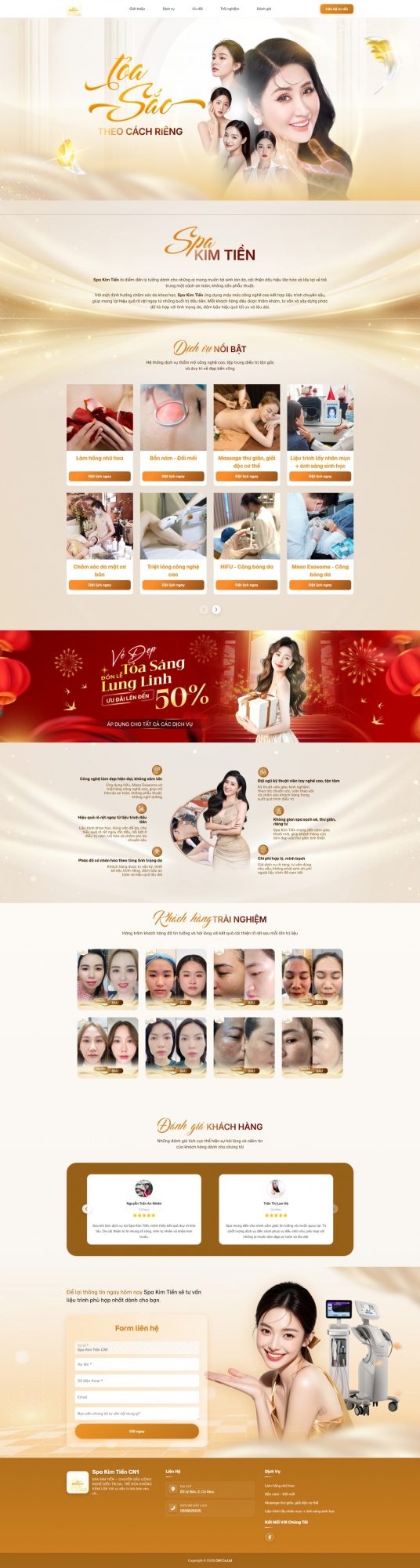 Landing Spa Kim Tiền