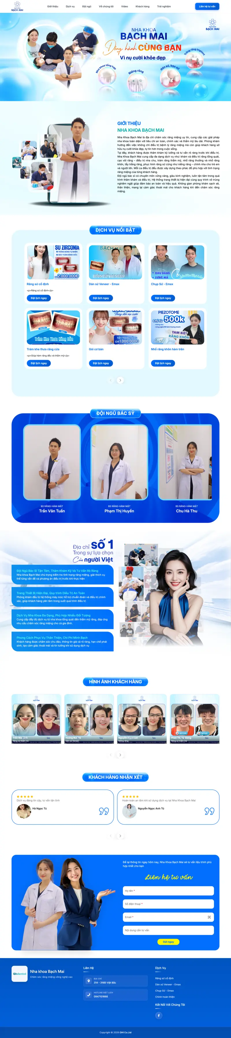 Landing Nha khoa Bạch Mai