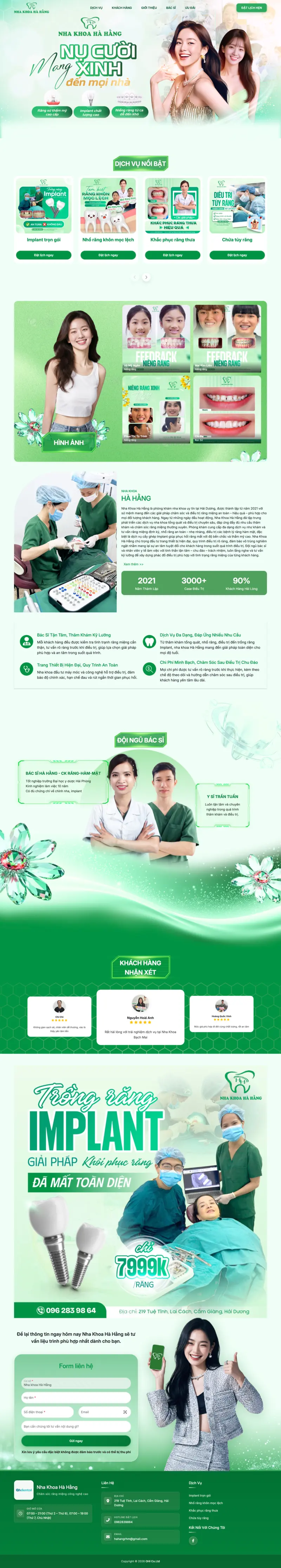 Landing Nha khoa Hà Hằng