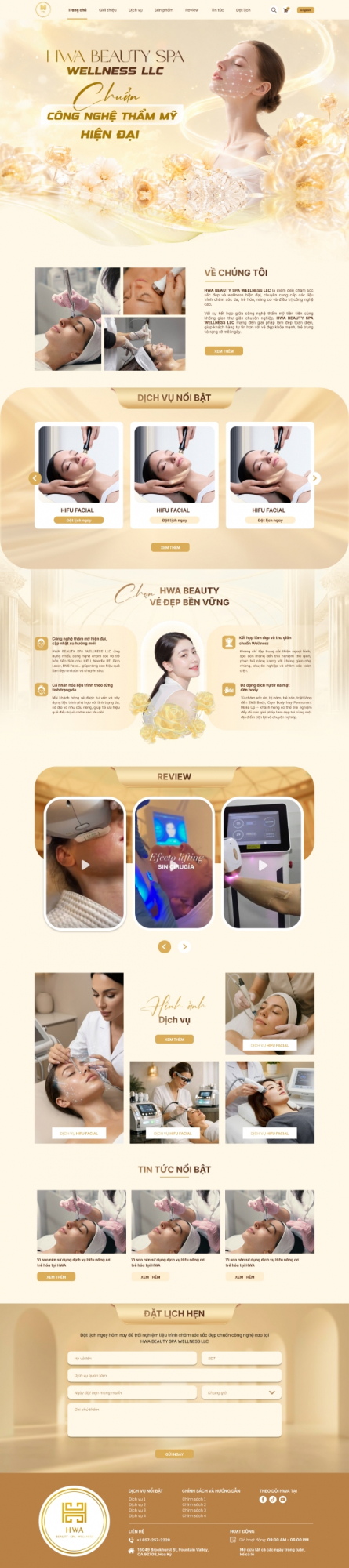 Website HWA Beauty Spa Wellness